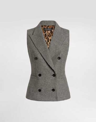 Dolce & Gabbana Vest in glen plaid flannel Multicolor F794ATFQ2O5
