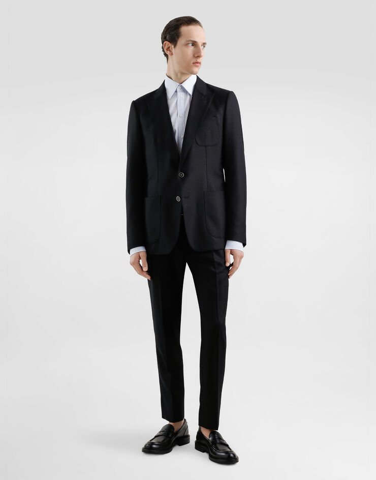 Dolce & Gabbana Hose aus Wolle mit doppelter Bundfalte Schwarz GV4EETFM2GU