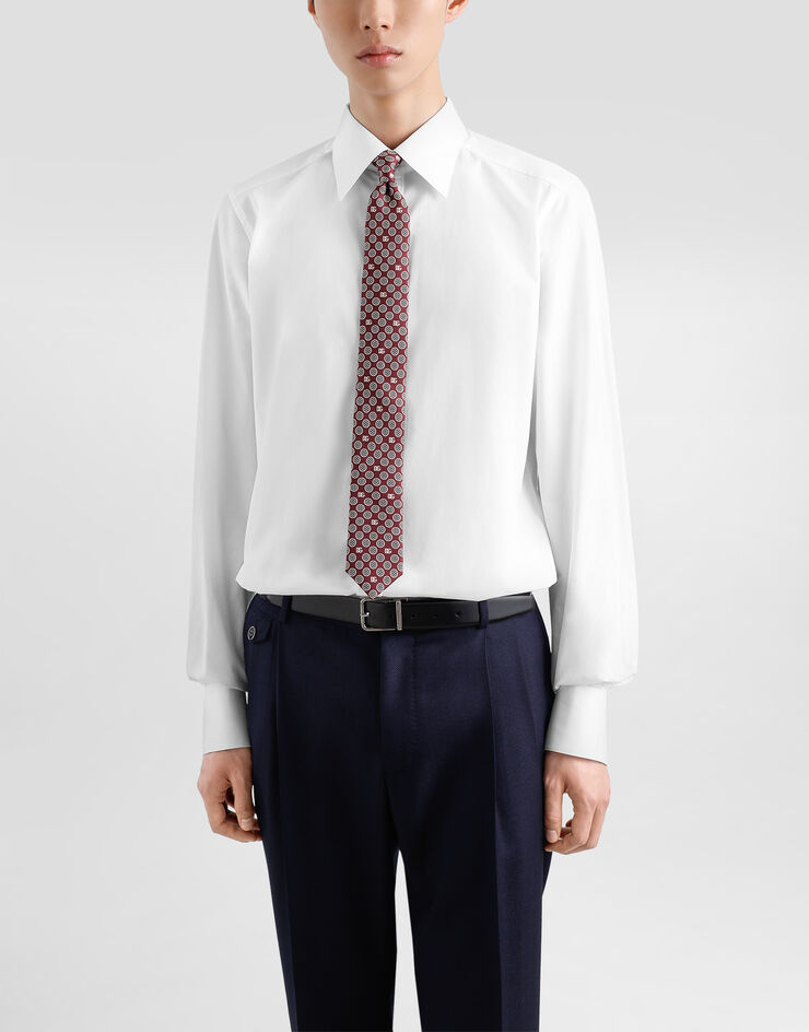 Dolce & Gabbana Martini tie with jacquard micro-designs and logo Multicolor GT149EG0WU1