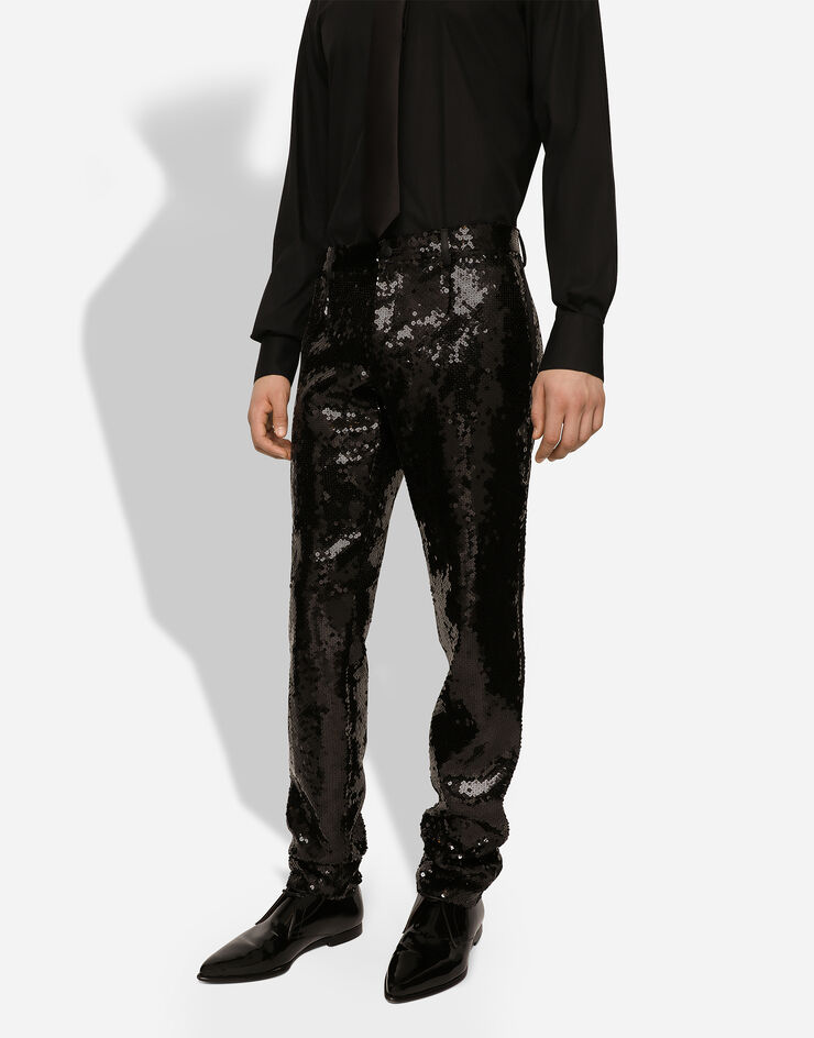Dolce&Gabbana Sequined single-breasted Sicilia-fit tuxedo suit Black GKOSMTFLSEP