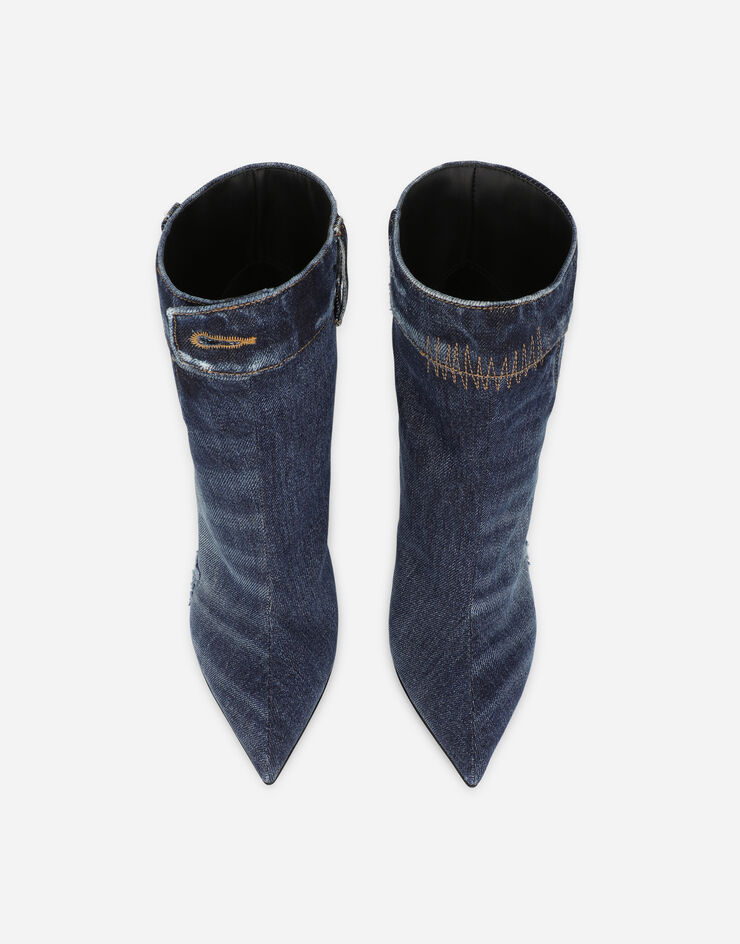 Dolce & Gabbana Patchwork denim ankle boots Blu CT0873AY841
