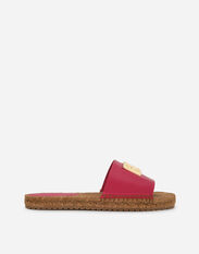 Dolce & Gabbana Nappa leather espadrille sliders with DG logo Red CR1377A1037