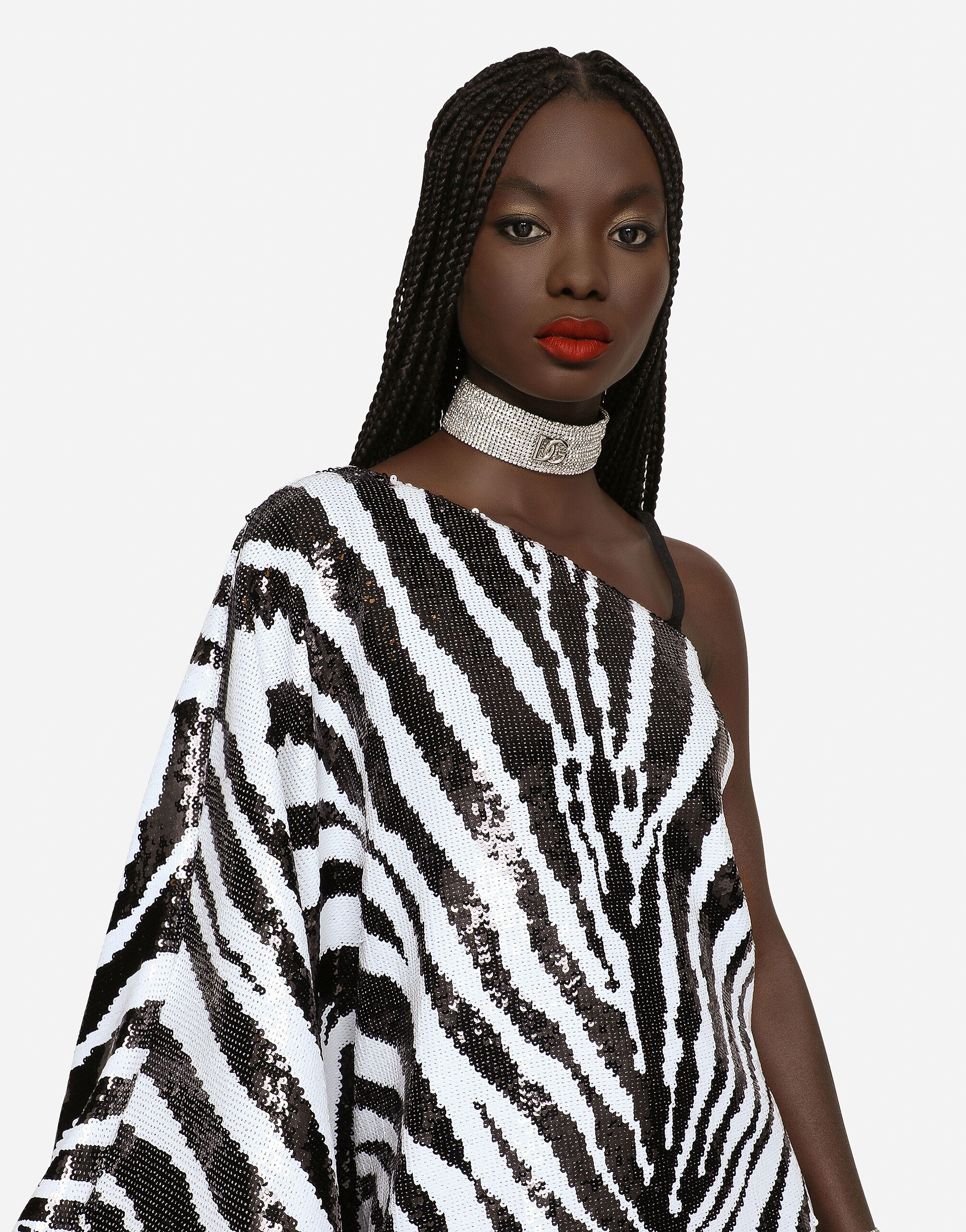 One shoulder animal print dress shop