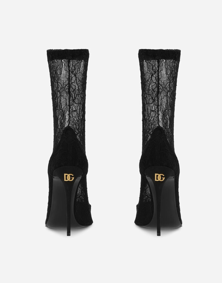 Dolce&Gabbana Stiefelette aus Spitze Schwarz CT0959AP739