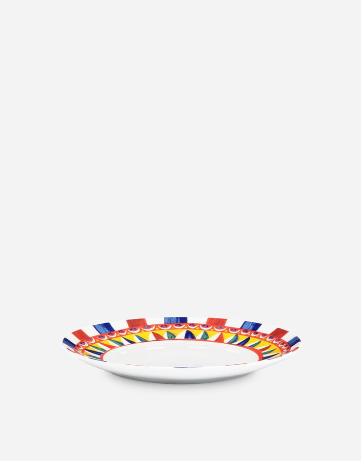 Dolce & Gabbana Set 2 Porcelain Dinner Plates Multicolor TC0S04TCA31