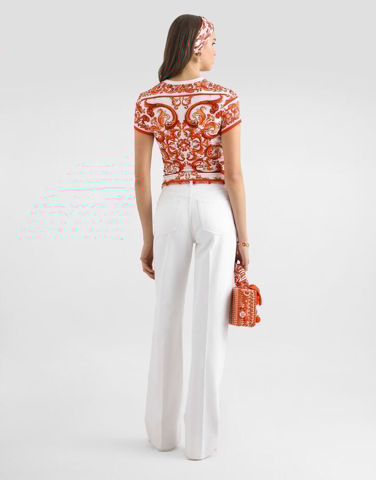 Dolce & Gabbana Majolica-print jersey t-shirt Multicolor F8V81TGDDT7