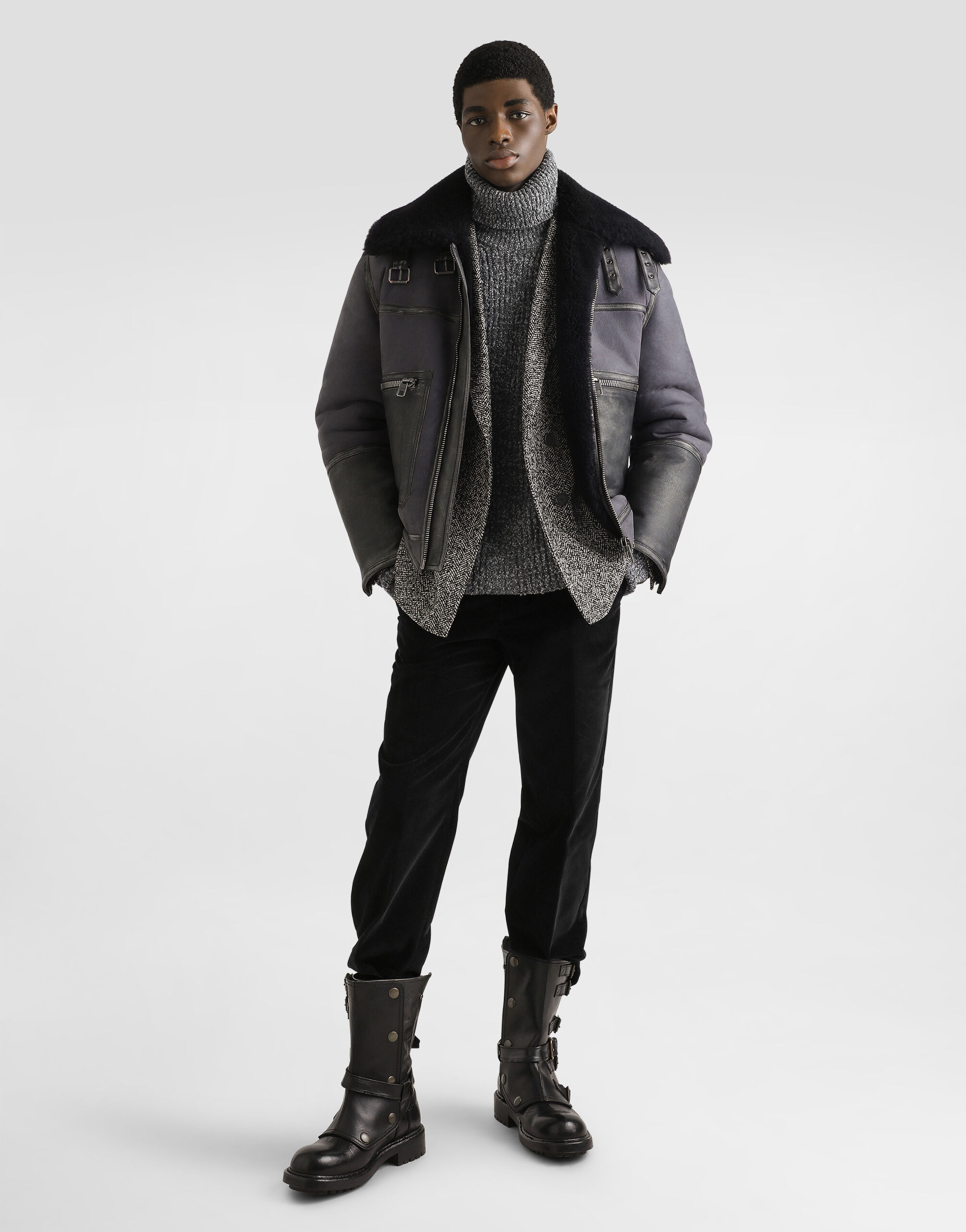 Shearling bomber jacket in Brown for Men | Dolce&Gabbana® US