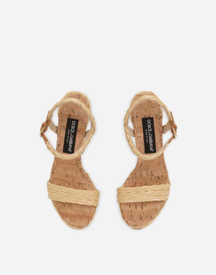 Dolce & Gabbana Woven raffia platform sandals Neutral CR1507AH301