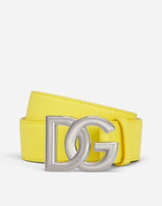 Dolce & Gabbana Calfskin belt with DG logo Yellow BP3266AG816