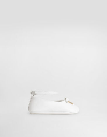 Dolce & Gabbana Nappa leather ballet flats with logo White DK0065AB793