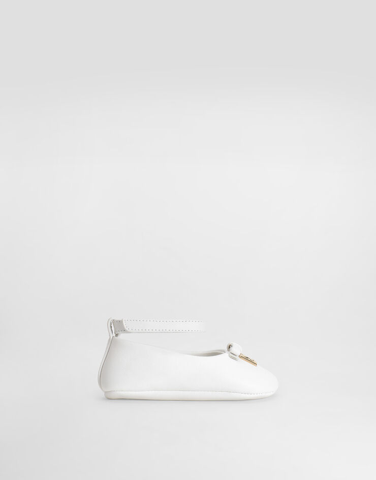 Dolce & Gabbana Nappa leather ballet flats with logo White DK0065AB793