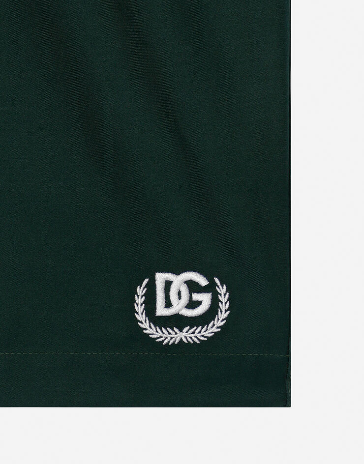 Dolce & Gabbana Bermudas de popelina con logotipo DG Verde L43Q12G7N1O
