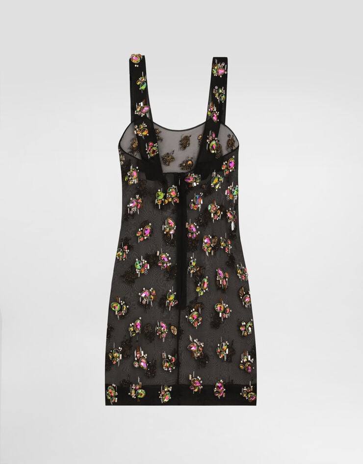 Dolce & Gabbana Organza dress with embroidery Multicolor F60D1ZGDDFY