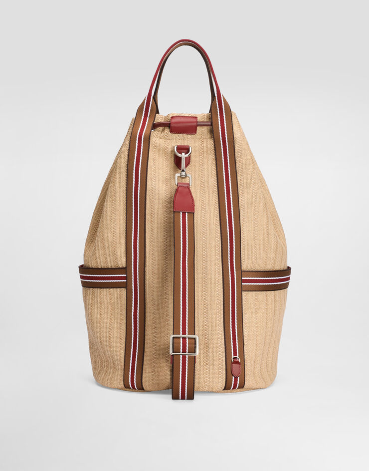 Dolce & Gabbana Essenza backpack in raffia Multicolor BM2707A0859