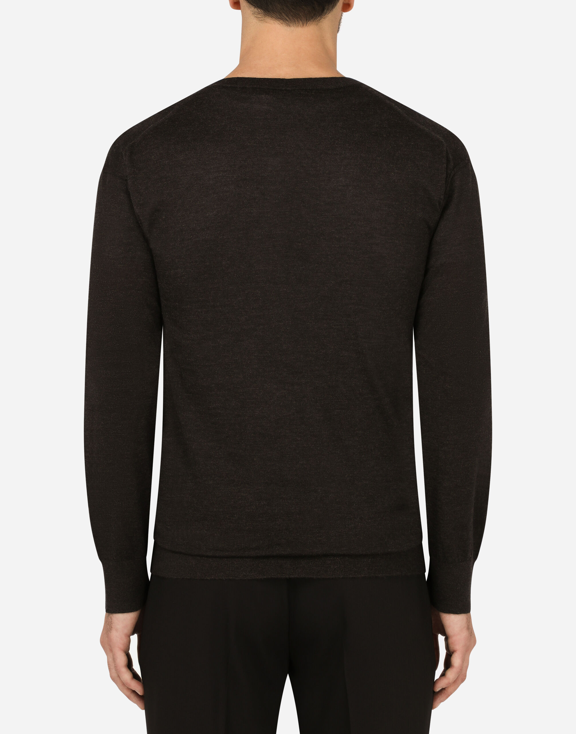 Cashmere v-neck sweater in Grey for Men | Dolce&Gabbana® US