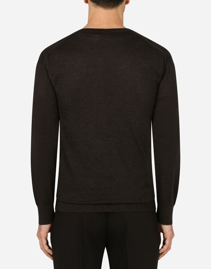 Dolce & Gabbana Cashmere v-neck sweater Grey GX413TJAWLA
