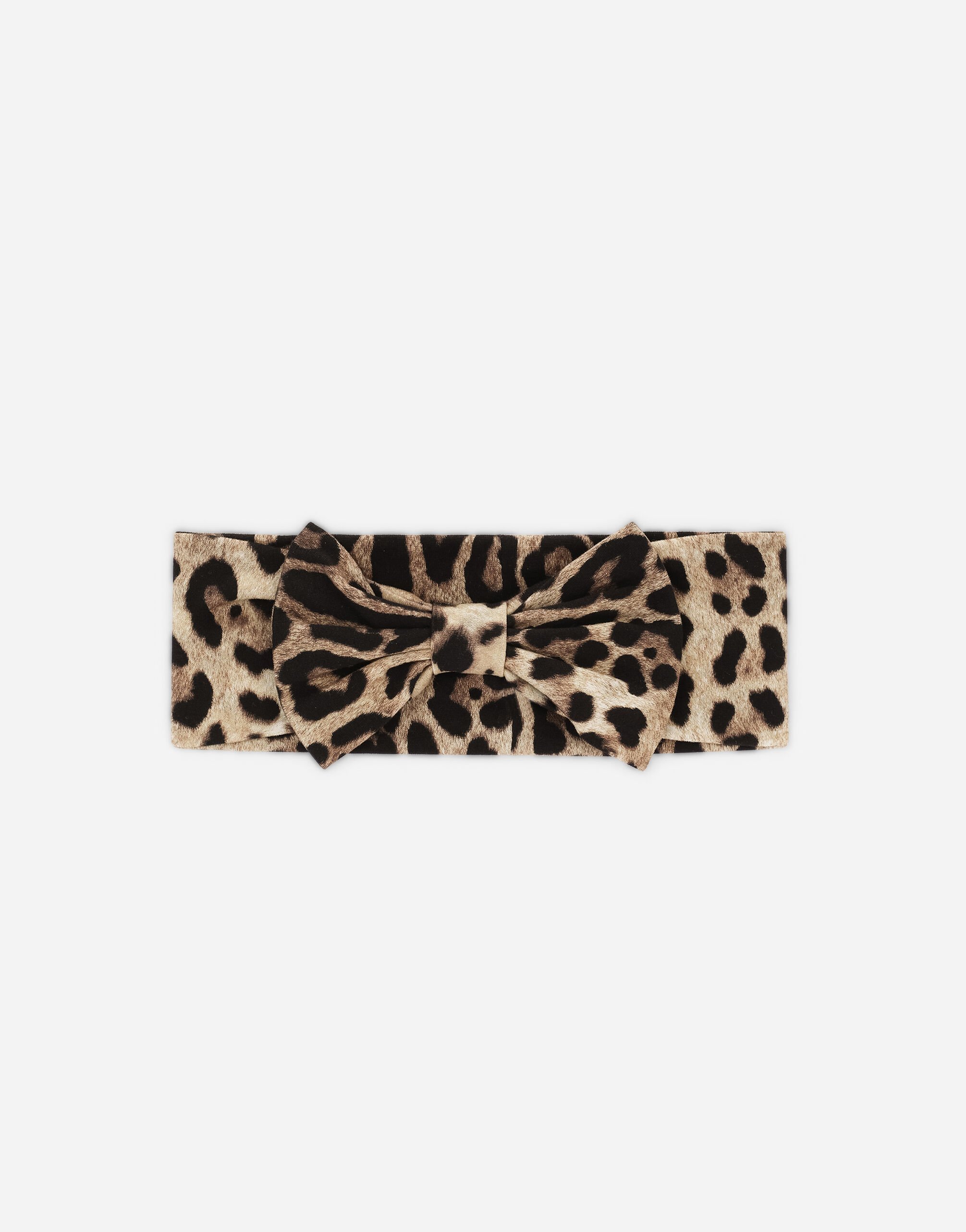 Dolce & Gabbana Stirnband aus Interlock Leoprint Drucken LNJAD5G7K6O