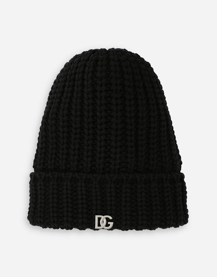 Dolce & Gabbana Cotton hat with DG logo Black FX364ZJEME0
