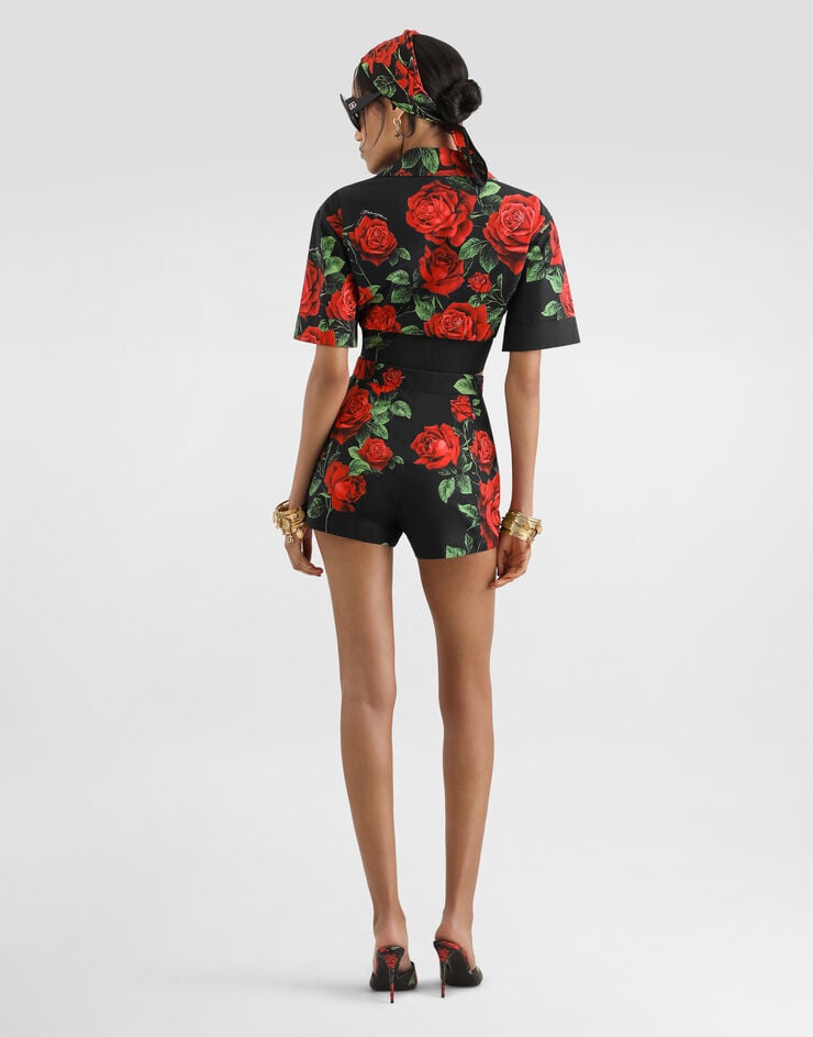 Dolce & Gabbana Rose-print poplin shorts Dolce & Gabbana Rose-print poplin shorts Multicolor FTBTPTHS5VL