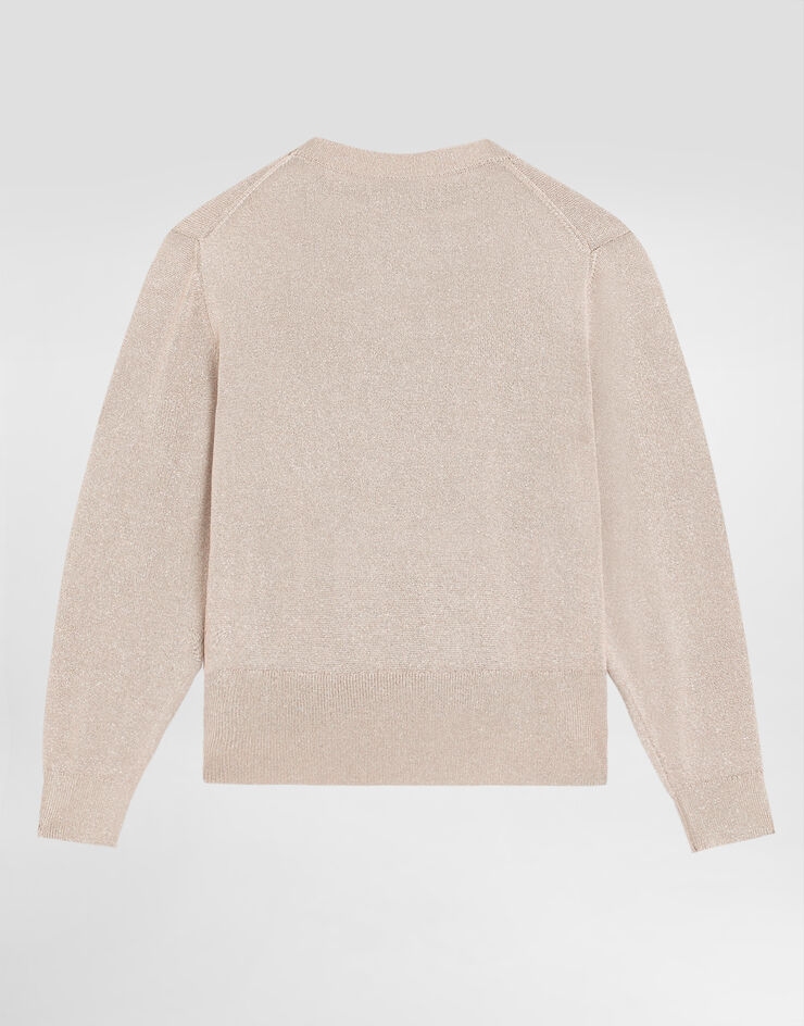 Dolce & Gabbana Jersey de punto de lúrex y strass Rosa L5KWK2JFMKA
