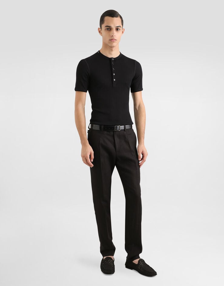 Dolce & Gabbana Linen pants Black GY6IETGK320