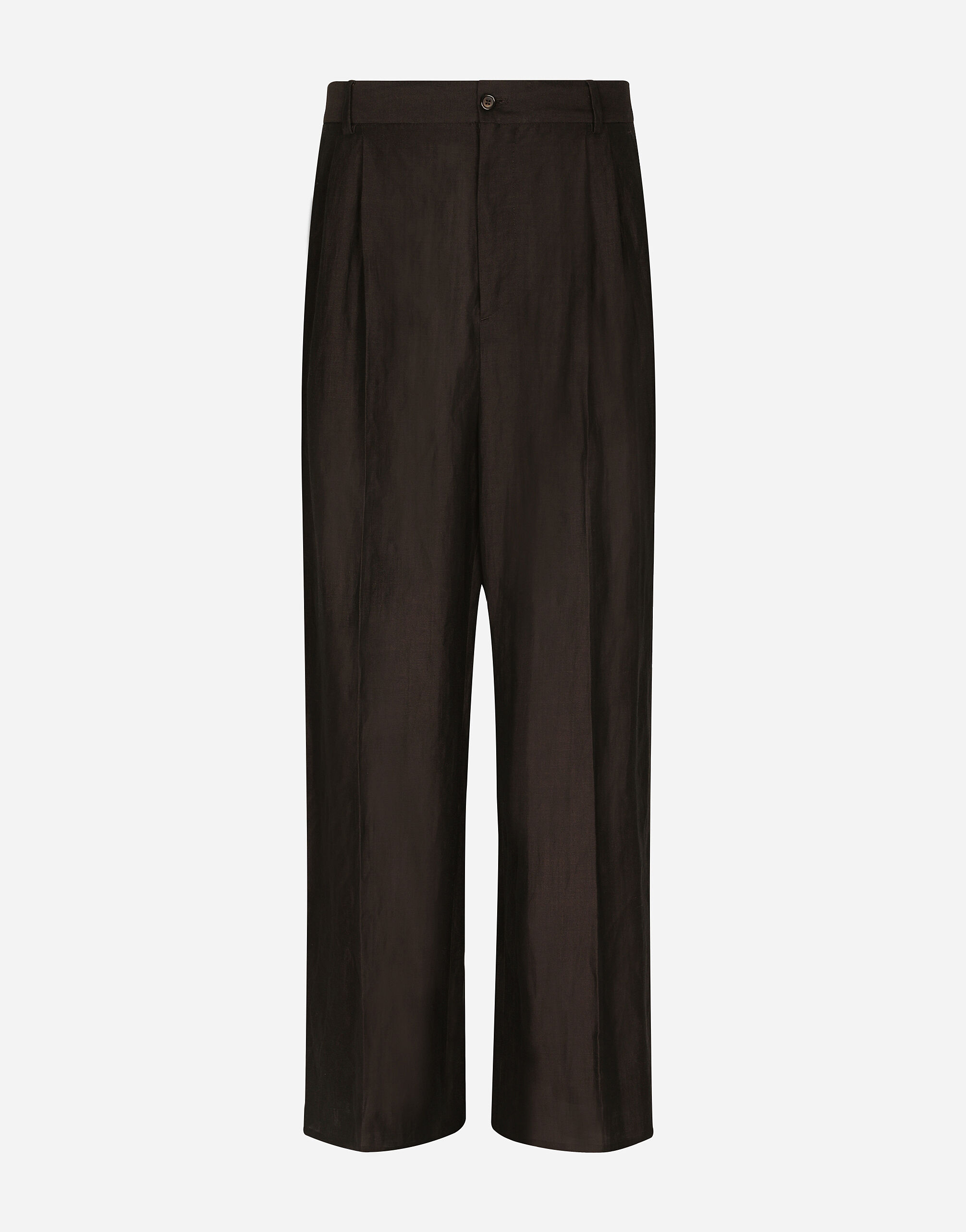 Dolce & Gabbana Tailored viscose and linen pants Brown GP01PTFU60L