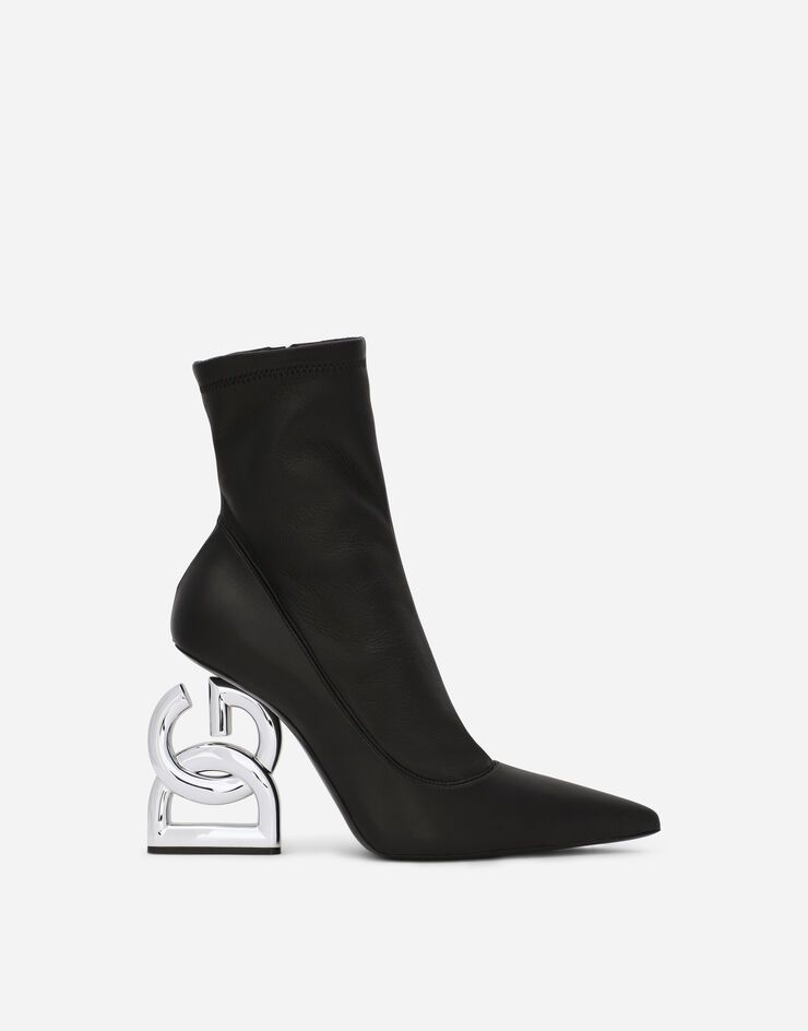 Nappa-effect fabric ankle boots with 3.5 heel in Black for | Dolce ...