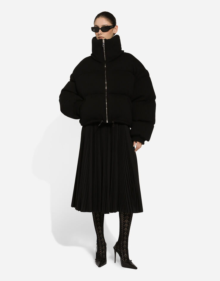 Dolce & Gabbana Falda plato plisada en paño de lana Negro F4CW4TFUZC3