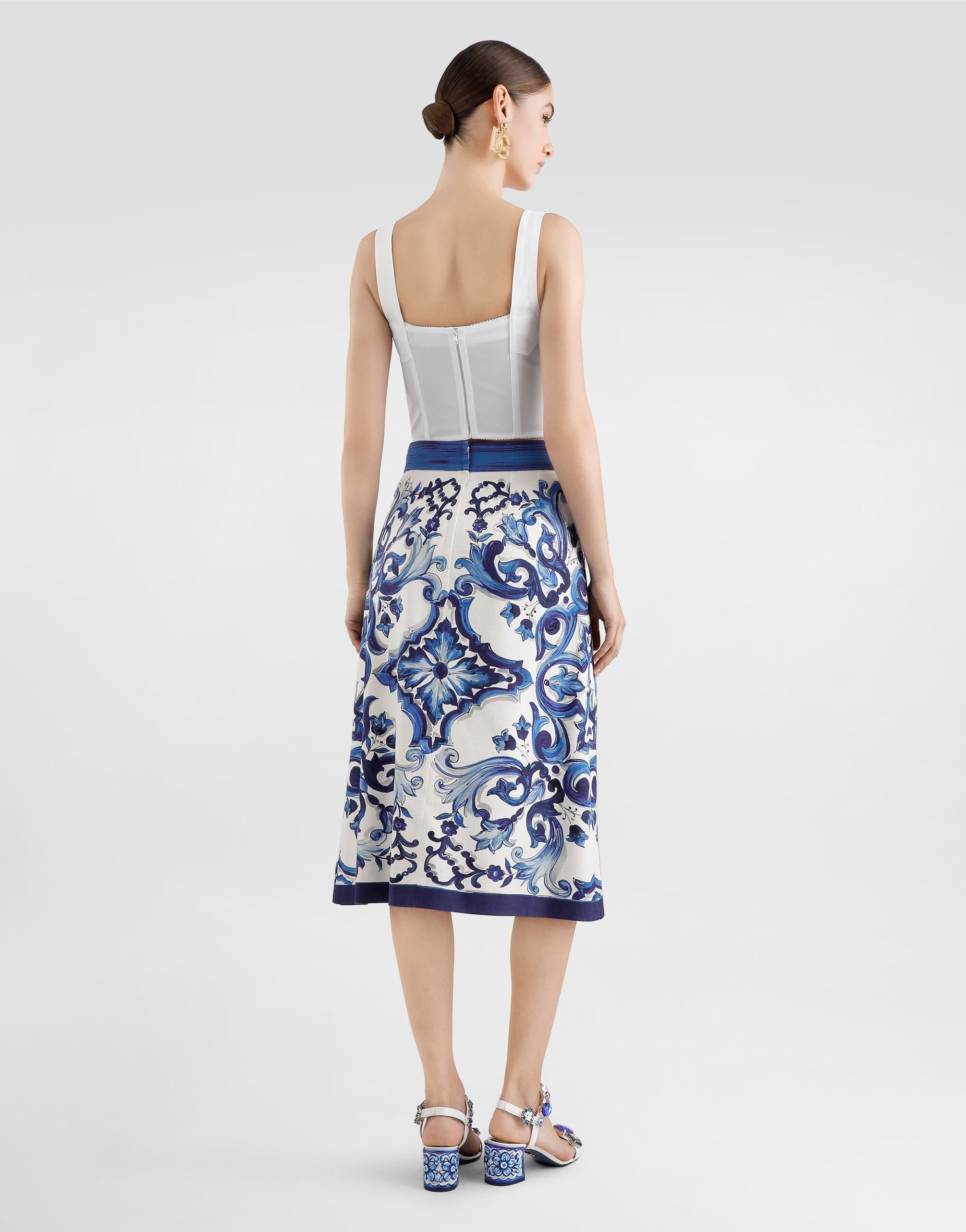 Printのウィメンズ Majolica-print skirt | Dolce&Gabbana®