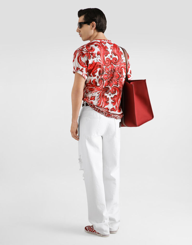 Dolce & Gabbana Majolica-print cotton t-shirt Dolce & Gabbana Majolica-print cotton t-shirt Multicolor G8PN9TII7KO