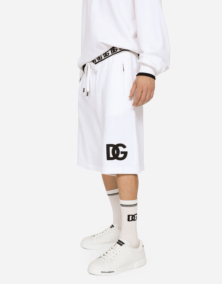 Dolce & Gabbana Bermuda jogging con ricamo DG e DG Monogram Bianco GVUBHZFU7DU