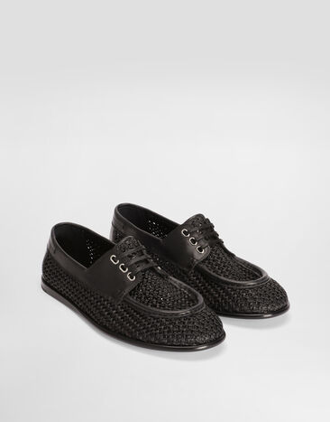 Dolce & Gabbana Derby shoes in raffia Black A10909A0768