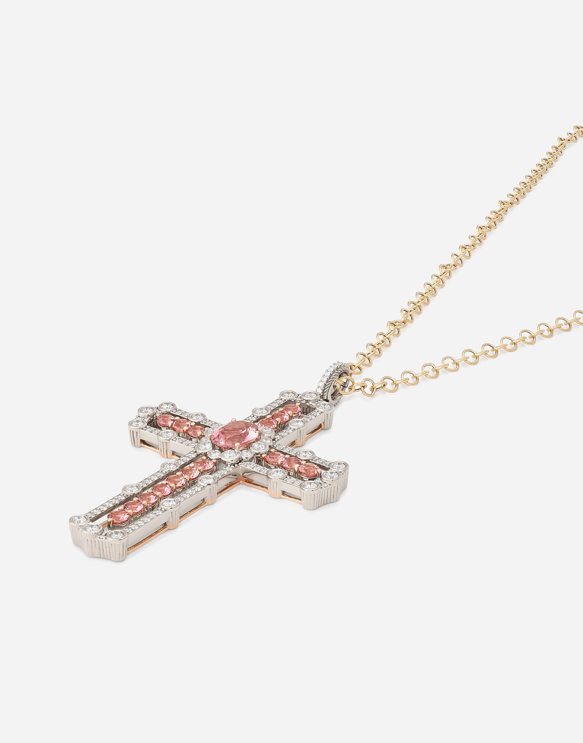 Sicily pendant in 18-karat rose and yellow gold with tourmalines
