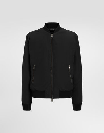 Dolce & Gabbana Padded bomber jacket in canvas Black G9CLUTFUS51