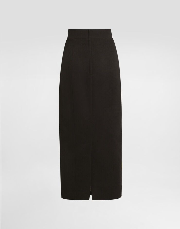 Dolce & Gabbana Longuette-Rock aus Schurwolle Schwarz F4BZBTGDCL2