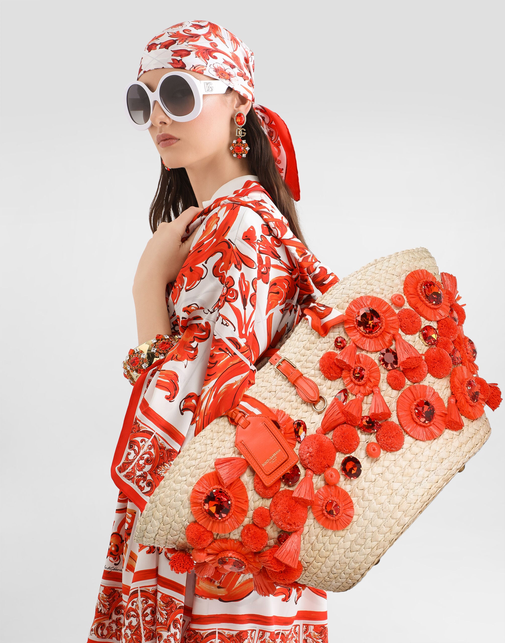 Coffa Capri bag with embroidery in Multicolor for Women