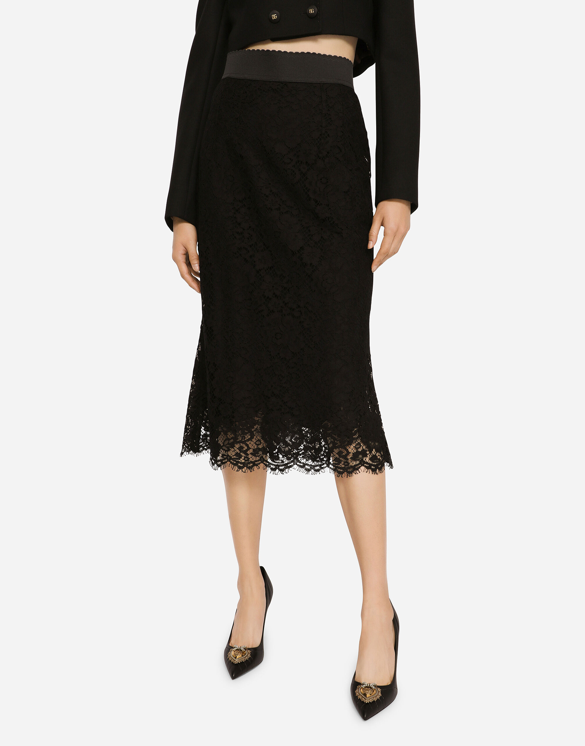 Black lace mermaid skirt top