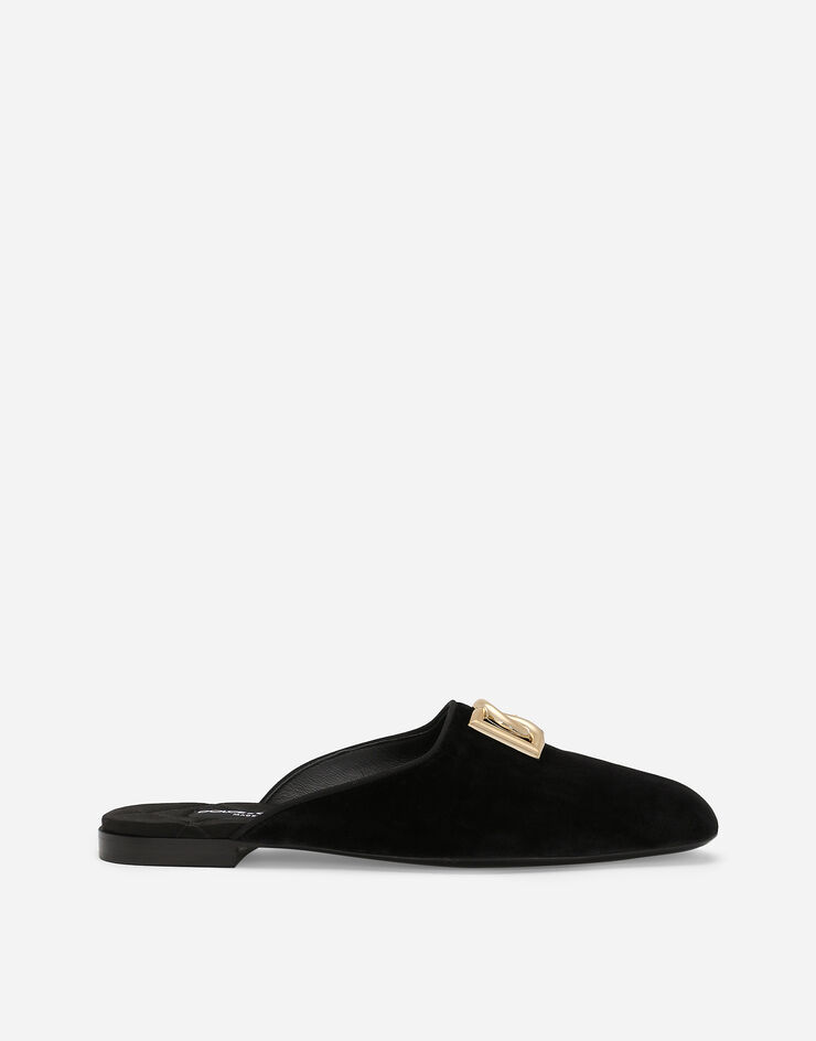 Dolce & Gabbana Sabot aus Samt Schwarz CI0177A4195