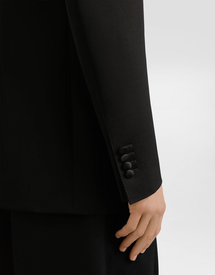 Dolce & Gabbana Einreihige Jacke aus Wollgabardine Black G2VP3TFU21E