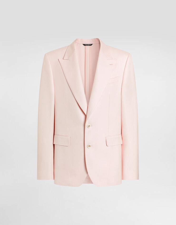Dolce & Gabbana Veste Sicilia Light en viscose à simple boutonnage Pink G2QS6TFU8CQ