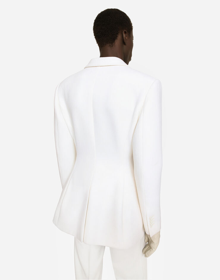 Double-breasted stretch in Dolce&Gabbana® crepe for jacket wool White US Dolce-fit |