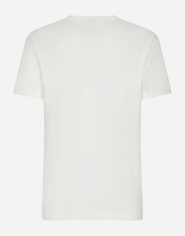 Dolce & Gabbana T-shirt en coton à écusson héraldique et logo DG Blanc G8OU9ZFU7EQ