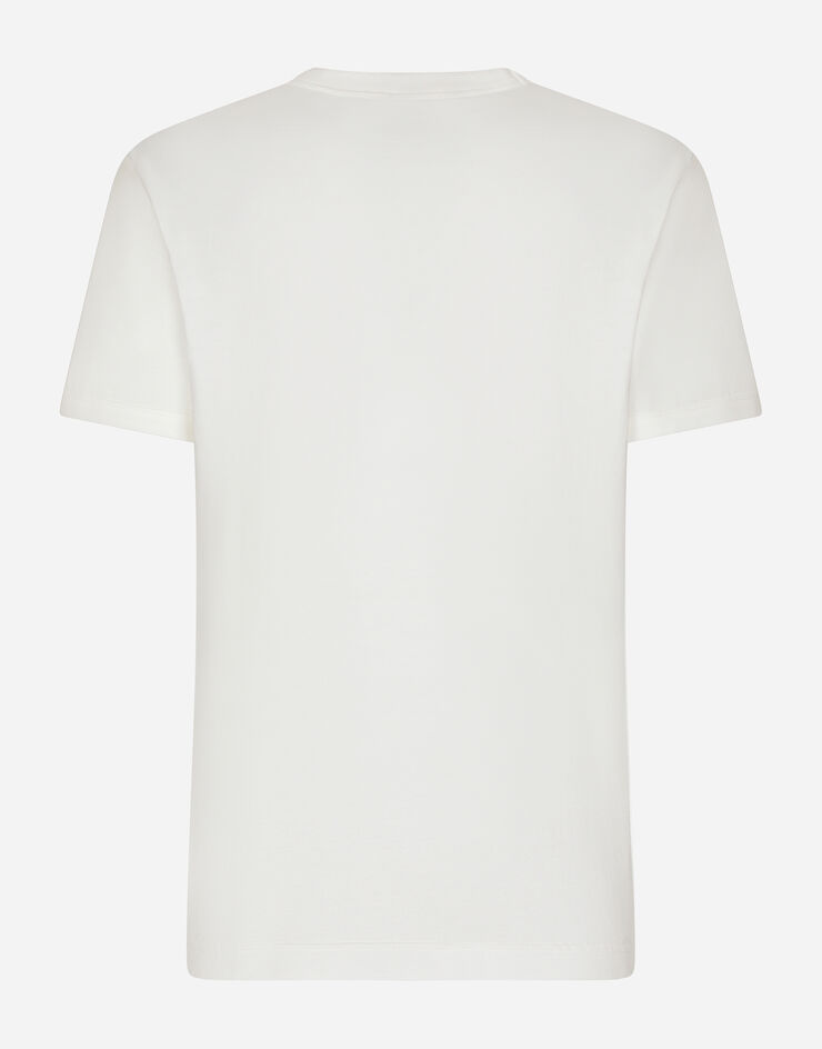 Dolce & Gabbana تيشيرت قطني برقعة شعار DG أبيض G8OU9ZFU7EQ