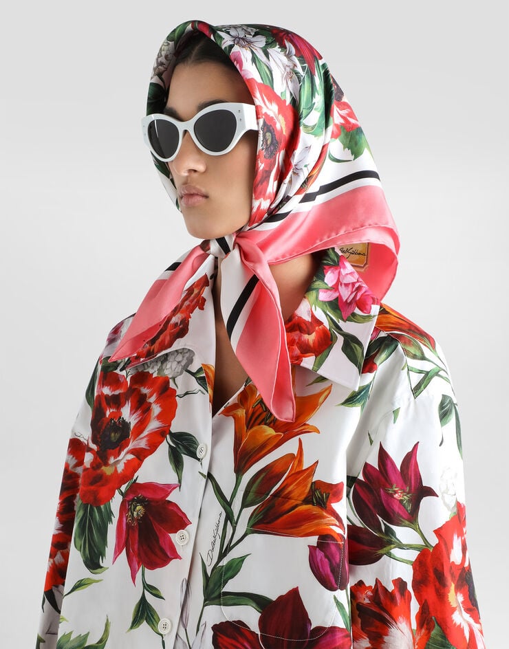 Dolce & Gabbana Camisa de popelina con estampado de flores Imprima F5T79THS5TQ