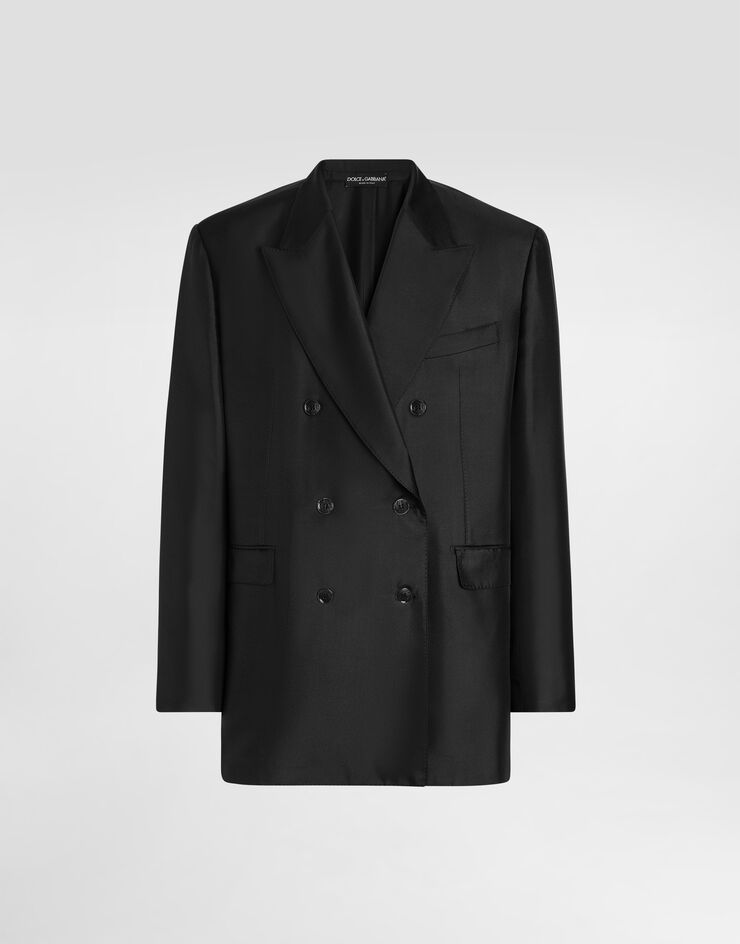 Dolce & Gabbana Sicilia light double-breasted silk twill jacket Dolce & Gabbana Sicilia light double-breasted silk twill jacket Black G2VD4TFU1XB