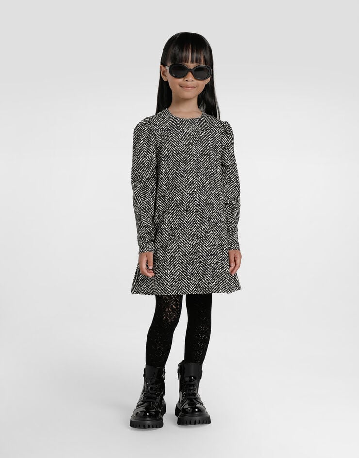 Dolce & Gabbana Interlock dress with chevron print Multicolor L5JDALFSGDZ