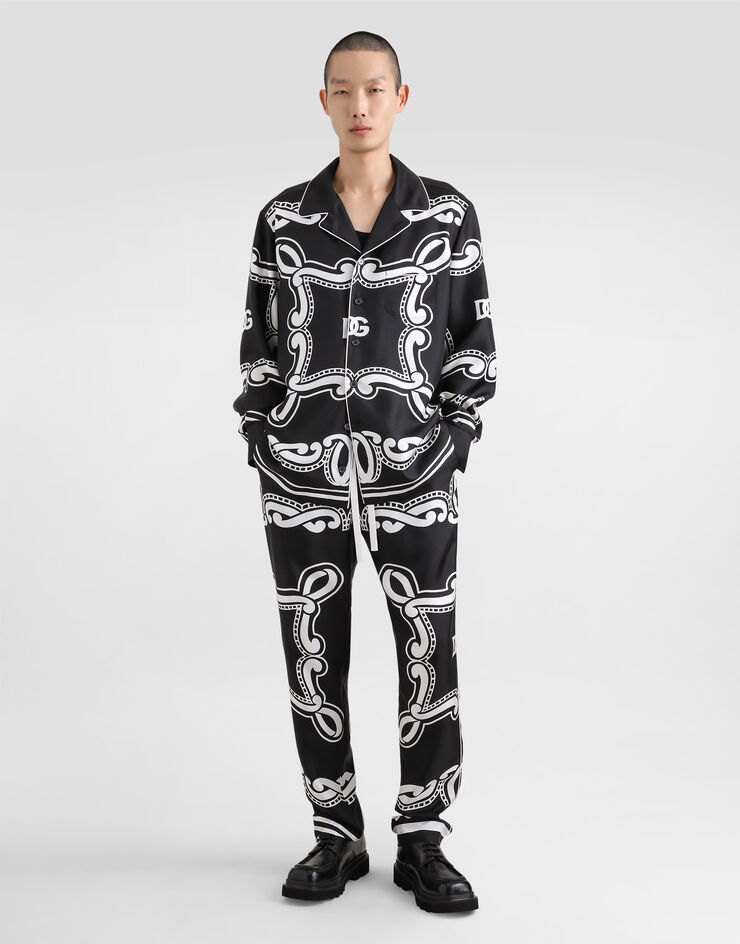 Dolce & Gabbana Pyjamahose aus Seide Drucken GVCRATHI1WF