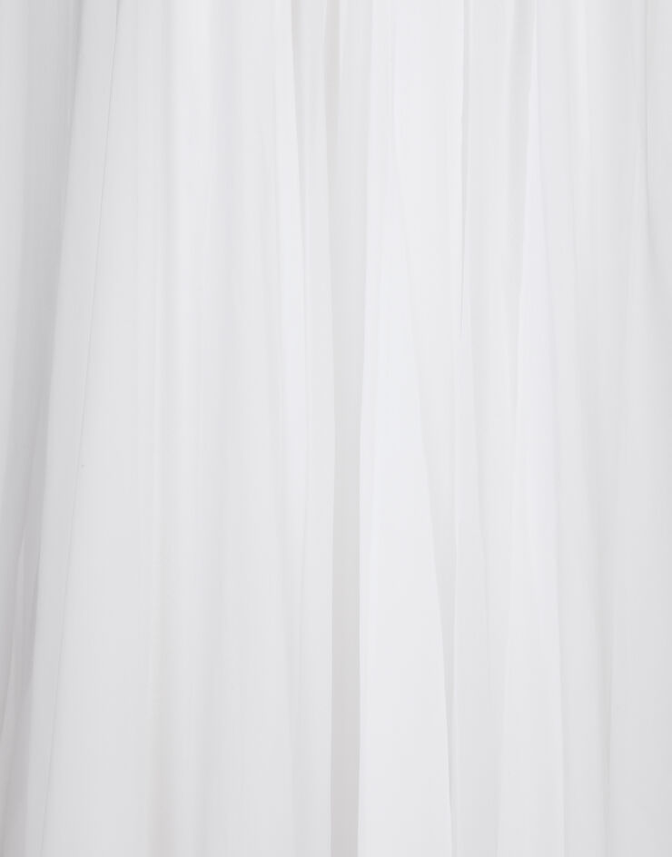 Dolce & Gabbana Vestido largo con detalles estilo corsé de chifón Blanco F6JEPTGDCF2