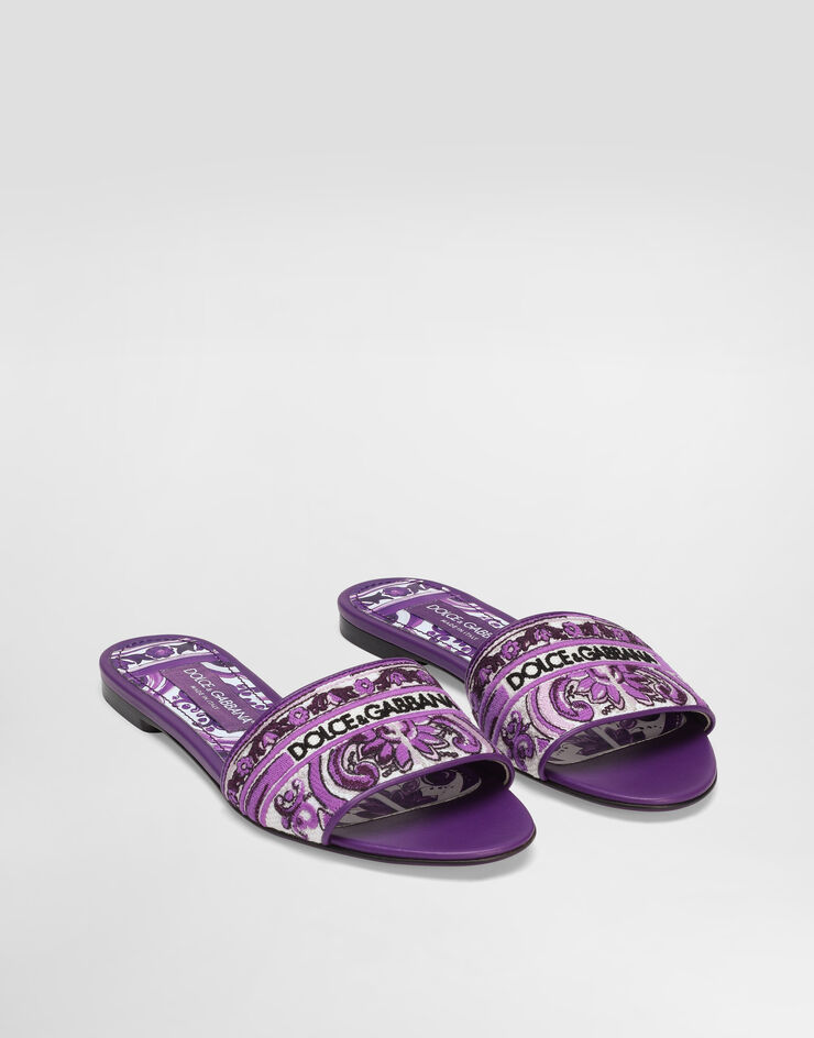 Dolce & Gabbana Embroidered slides Multicolor CQ0571AV804