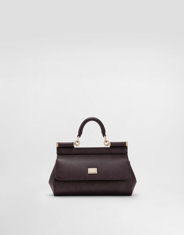 Dolce & Gabbana Mini Sicily handbag in dauphine calfskin Dolce & Gabbana Mini Sicily handbag in dauphine calfskin Bordeaux BB7116B1001